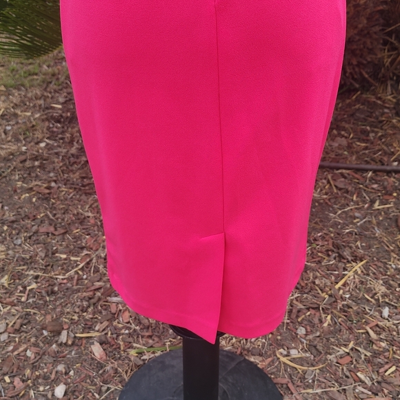 VINCE CAMUTO Fuschia Flutter Sleeve Midi Sheath Dress Size S - Picture 6 of 6